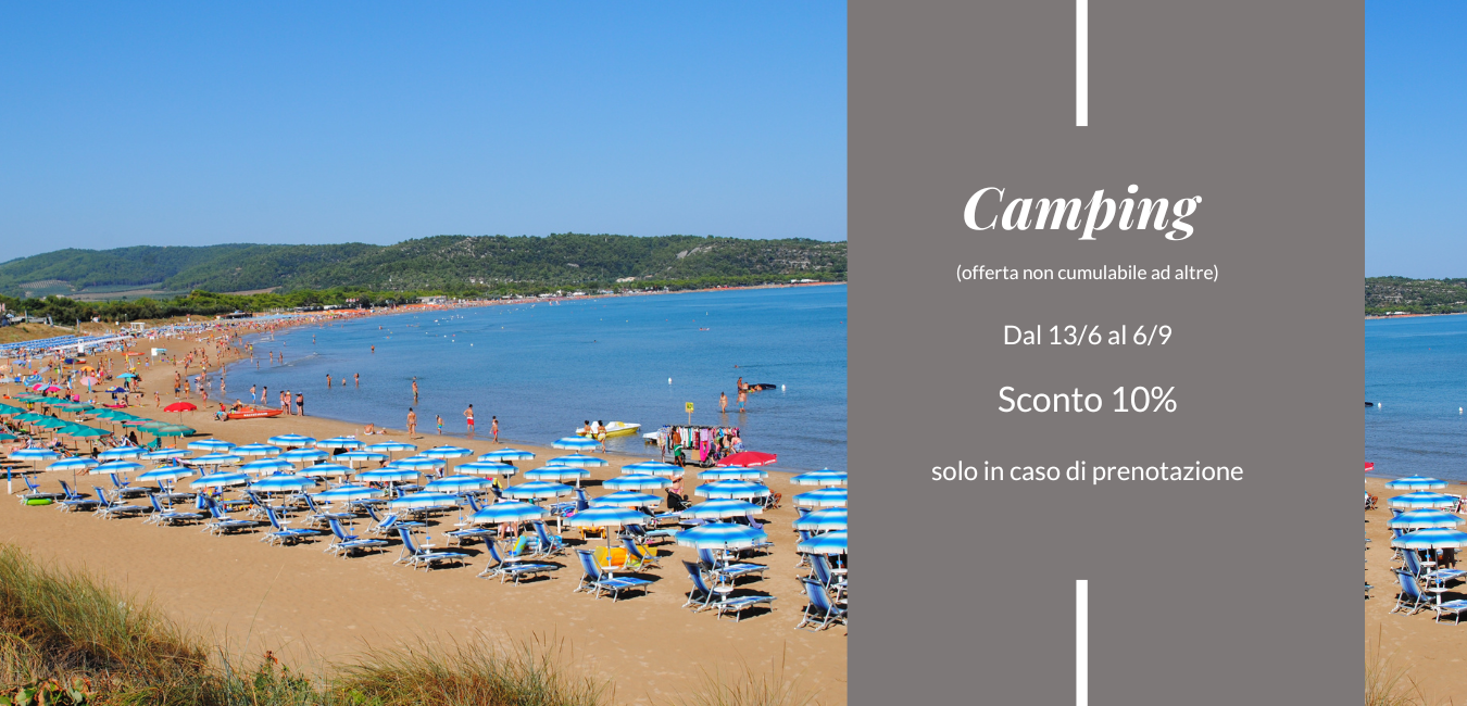 sconto prenotazione camping vieste marina gargano
